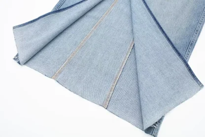 Irregular Front Slit Denim Skirt - Image 6