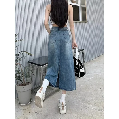 Trendy Straight Denim Skirt - Image 5