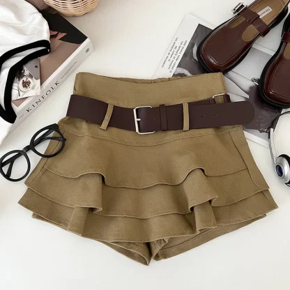 Tiered Ruffle Mini Denim Skirts - Image 2