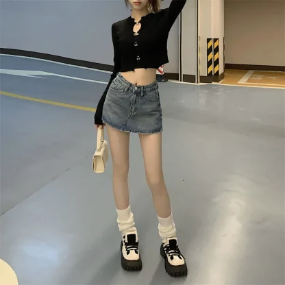 Casual High-waist Denim Skirt - Image 10