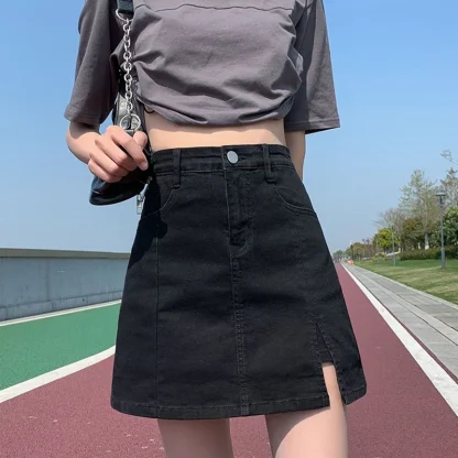 Sexy Split Mini Denim Skirt - Image 7