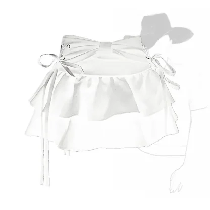 Cute Lace-up Ruffle Denim Skirts - Image 11