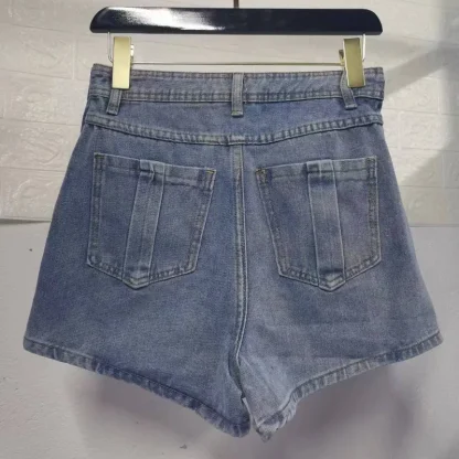 Asymmetrical Mini Denim Skirt - Image 5