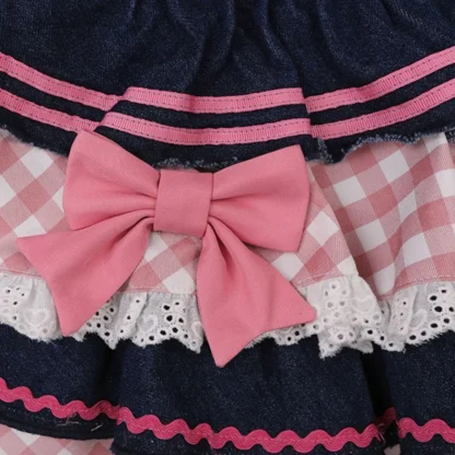 Lolita-style Plaid Denim Skirt - Image 7