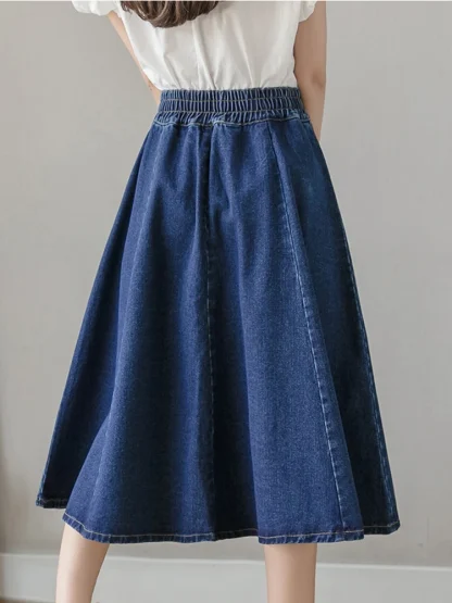 A-line High-waist Denim Skirt - Image 10