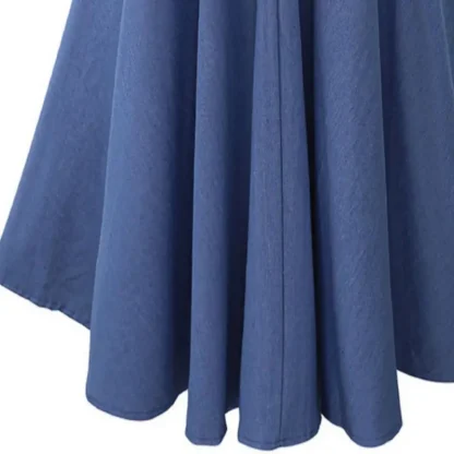 Belted Waist A-line Denim Skirt - Image 4