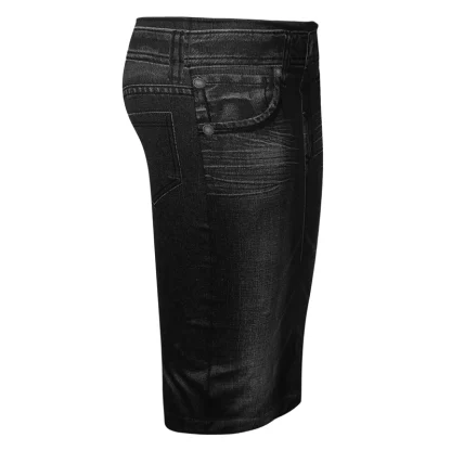 Retro Washed Slim Fit Denim Skirt - Image 8