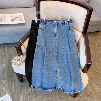 Plus Size Casual Denim Skirt - Image 2