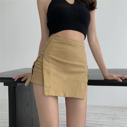 Side Slit Fitted Denim Skirt - Image 6