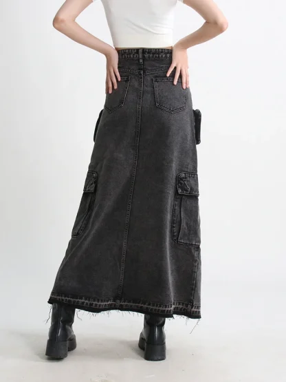 Cargo High-waist Denim Skirt - Image 13