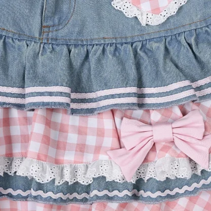 Lolita-style Plaid Denim Skirt - Image 2