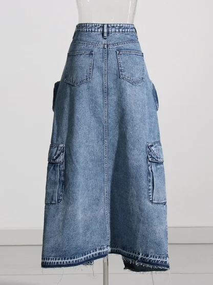 Cargo High-waist Denim Skirt - Image 9