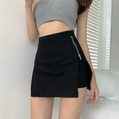 Side Slit Fitted Denim Skirt - Image 15