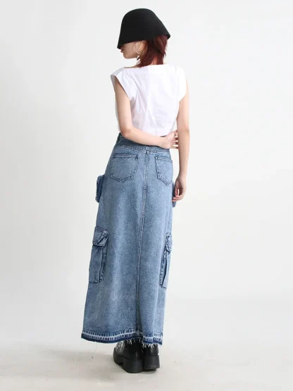 Cargo High-waist Denim Skirt - Image 3