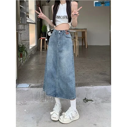 Trendy Straight Denim Skirt - Image 3